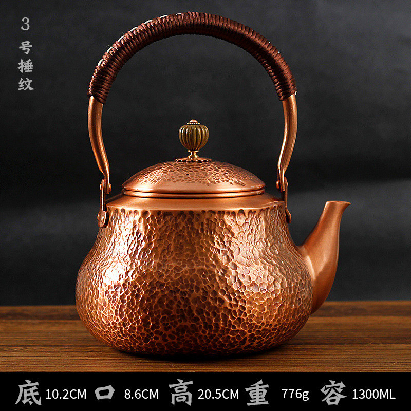 구리 주전자 수제 동주전자 무코팅 차주전자 1.5L 티포트 0.6L 1300ml - 상세 이미지 3