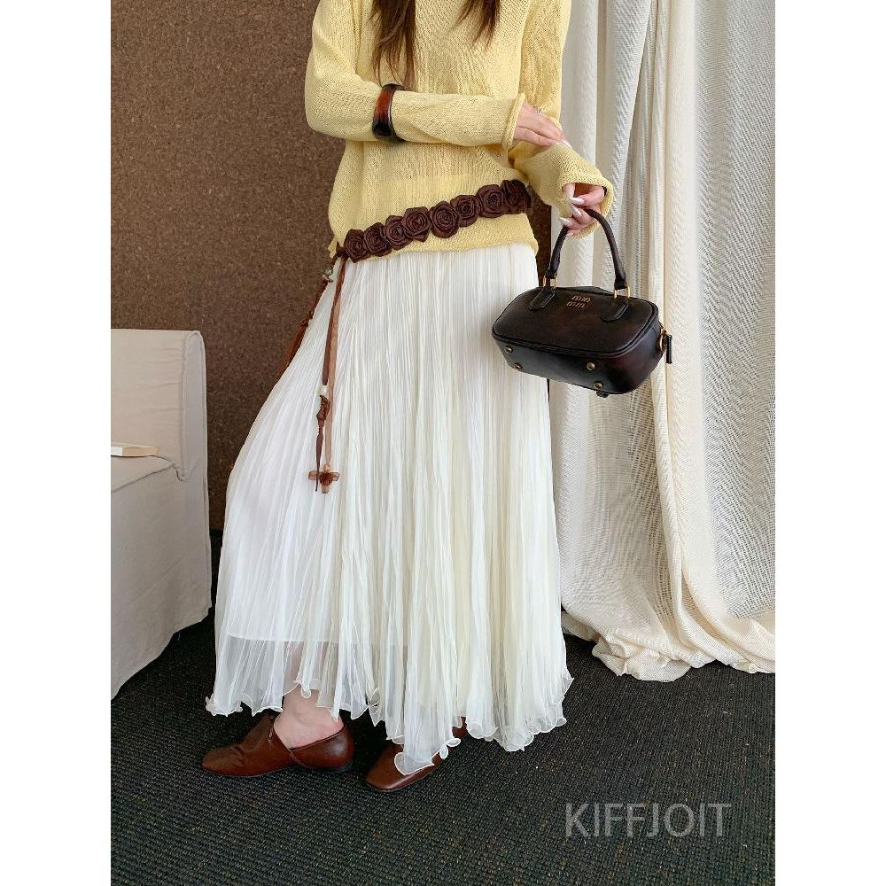 KIFFJOIT 페어리레이스 와이드롱드레스 - 상품 이미지