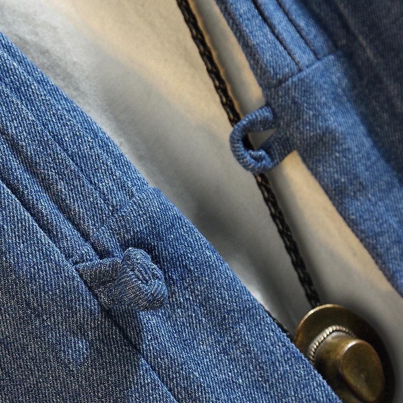 야키토리 주방 일식조리복 이자카야 셰프복 일식가운 유니폼 일본 데님 블랙 - 상세 이미지 5
