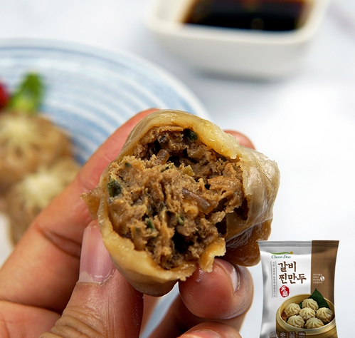 냉동만두 찐만두 4종 고기 김치 갈비 사천짬뽕 전자레인지 간편식 아침대용 168g x 5봉 이미지 7