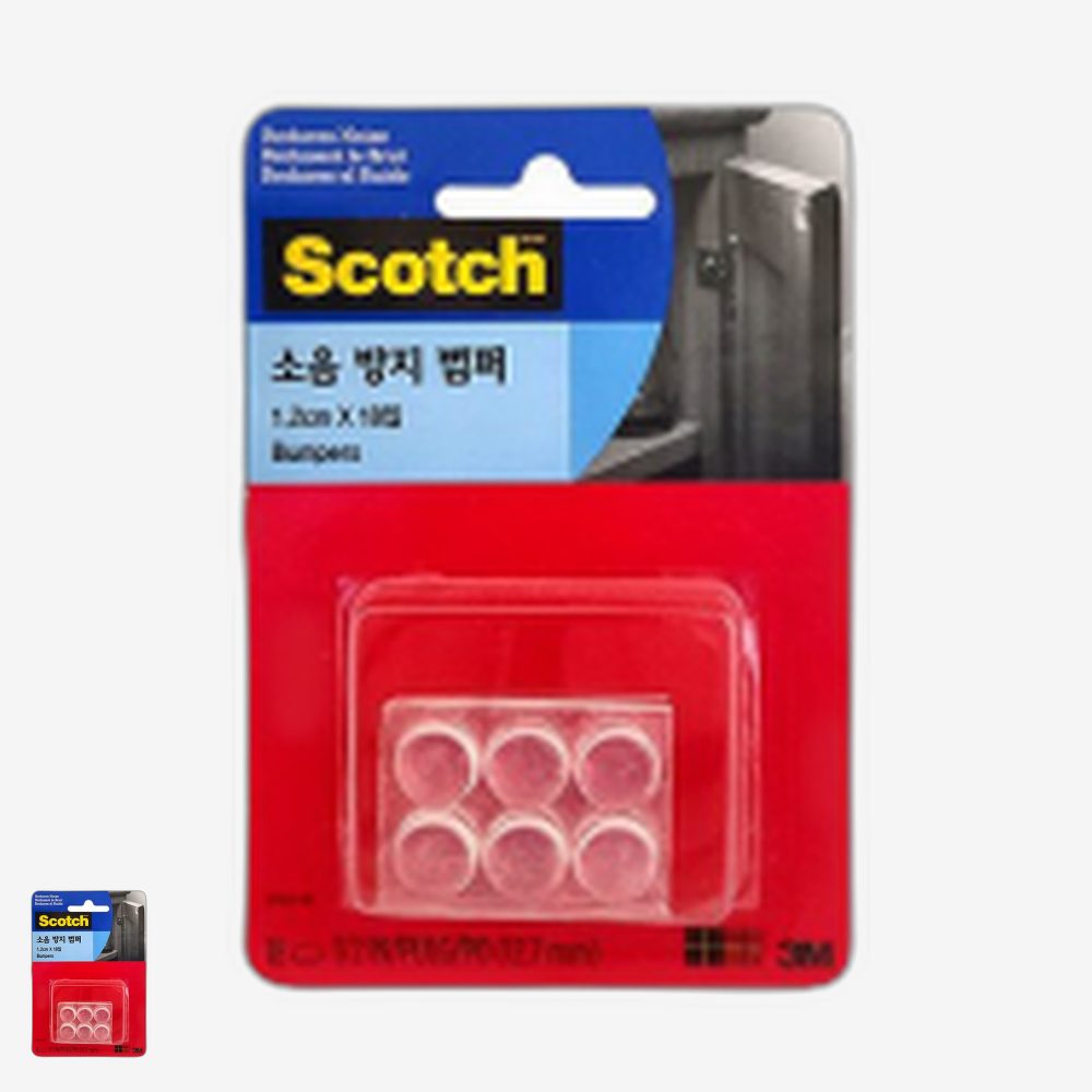 점착식 가구충격흡수 부착형 가구스크래치예방 스크래치방지패드 문닫힘완충 1.2cm 18입 - 상품 이미지