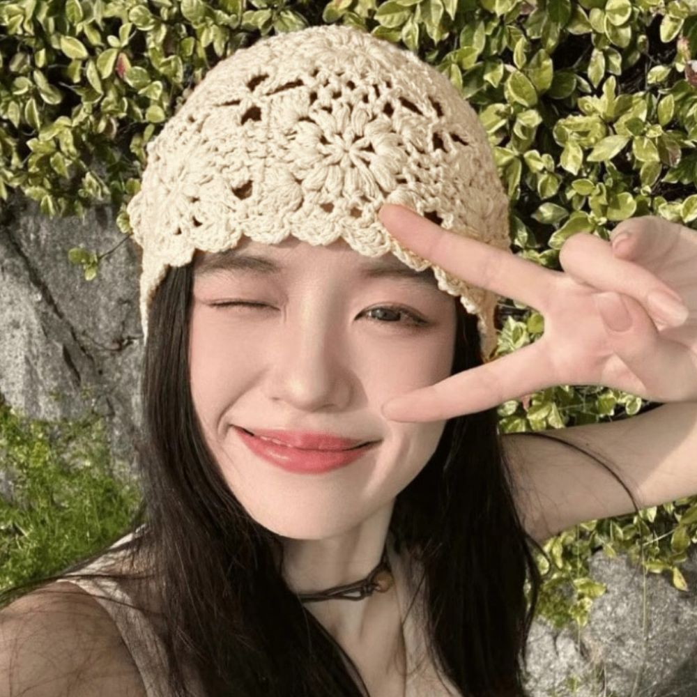 손뜨개비니 꽃비니 항암 암환자 면 - 상세 이미지 4