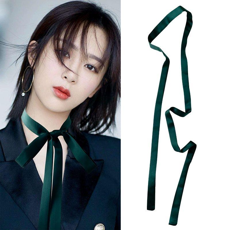 롱 넥타이 여자넥타이 슬림 얇은 패션 악세사리 블라우스 코디 스카프 봄 폭2CM - 상품 이미지
