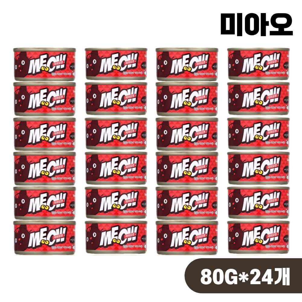 미아오캔 고양이캔 길냥이 통조림 게살 참치, 80g, 24개 - 상품 이미지
