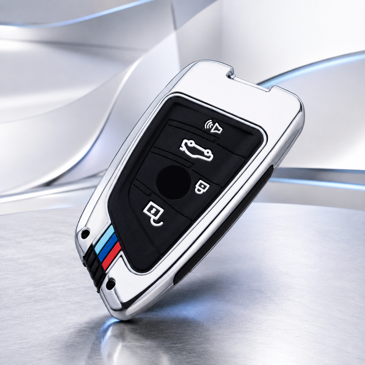 메탈 스마트 키케이스 키 홀더 커버 차량 악세사리 BMW, 신형, 실버 - 상품 이미지