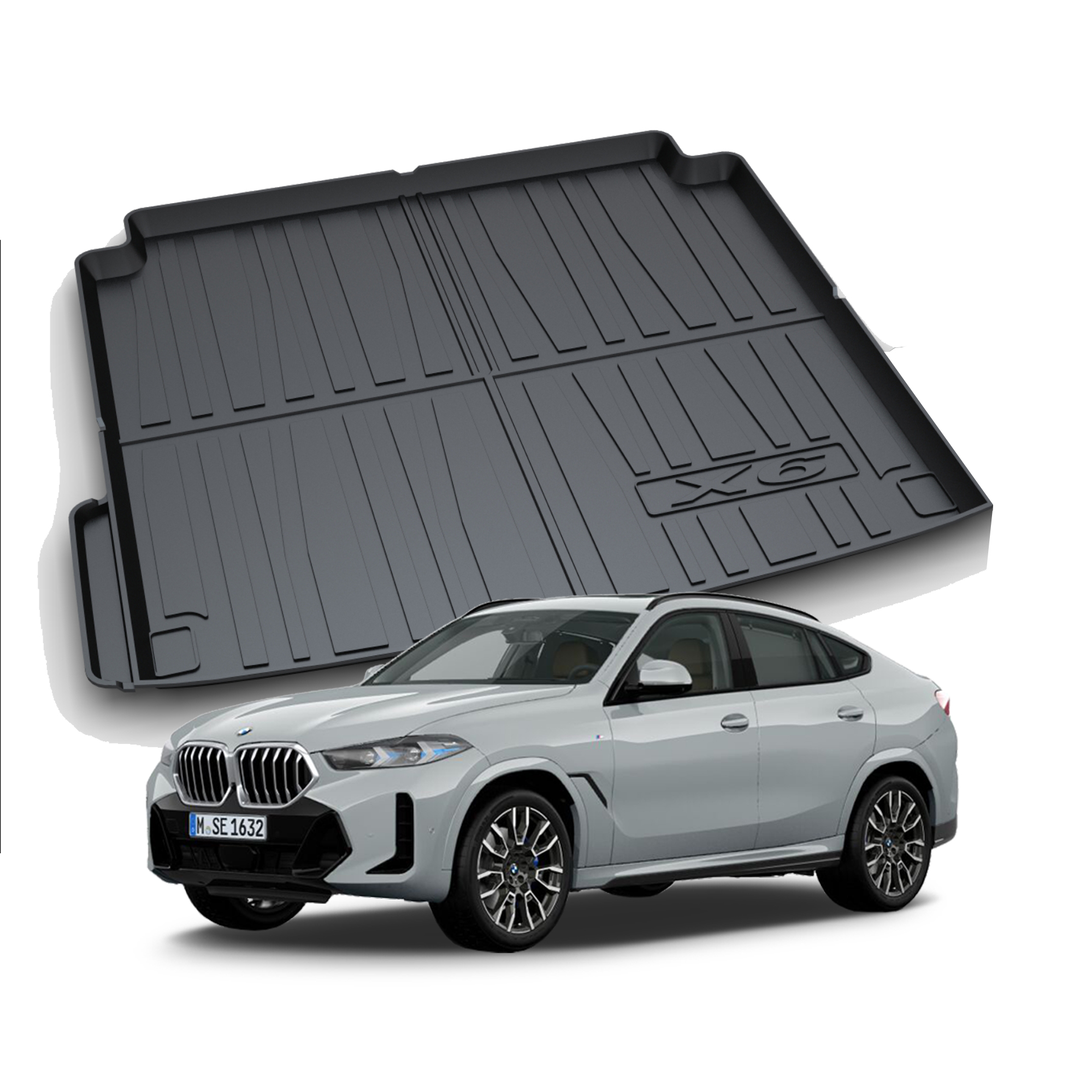리얼핏 카본디자인 3D 논슬립 TPE 트렁크매트 BMW X6 G06, 트렁크 - 상품 이미지