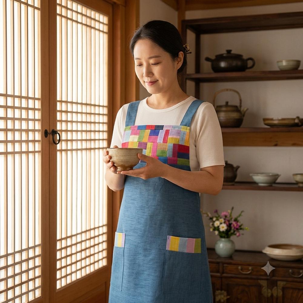 전통 한복 모시 앞치마 식당 카페 어린이집 보육교시 명절 추석선물 - 상품 이미지