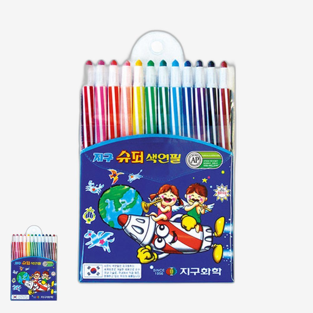 튼튼한심 미술용색칠펜 발색력우수 방과후학습 색채도구 채색필기구 창의력수업 12색 - 상품 이미지