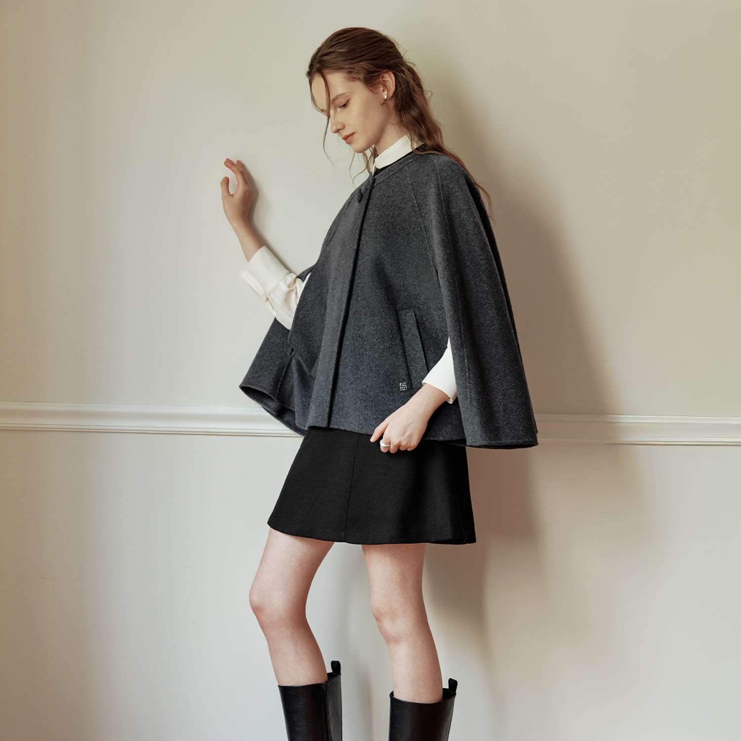 [제로스트릿] 핸드메이드 케이프 코트 HANDMADE CAPE COAT / BLACK - 상세 이미지 2