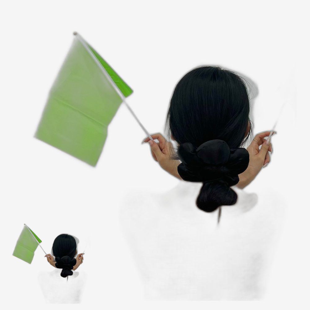 그린컬러 체육대회활동 응원깃발 경량재질 단체응원전 페스티벌기 운동회기 응원용품 학교축제 - 메인 이미지