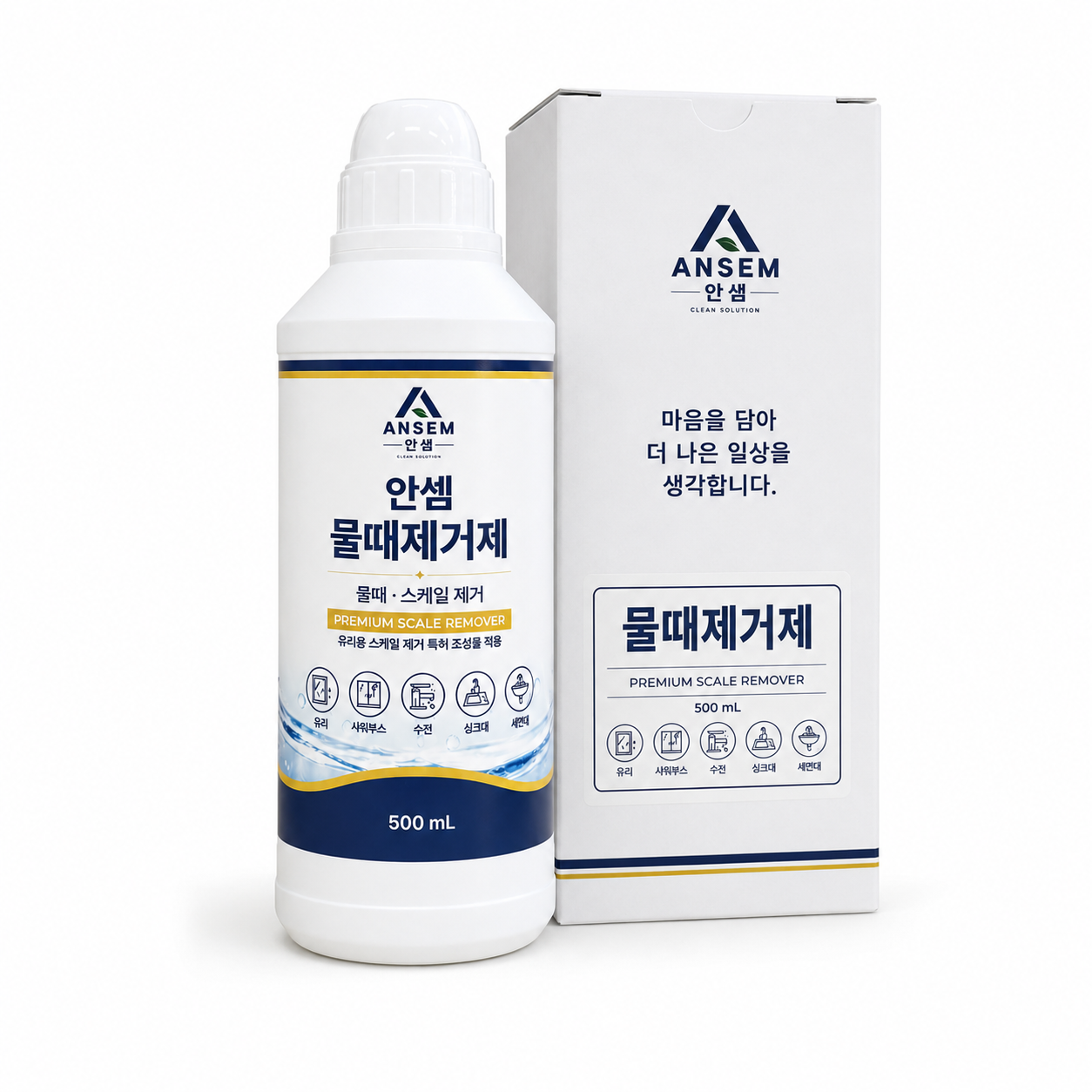 안셈 물때제거제 500mL 욕실 샤워부스 유리 수전 다목적 세정제 상품 이미지