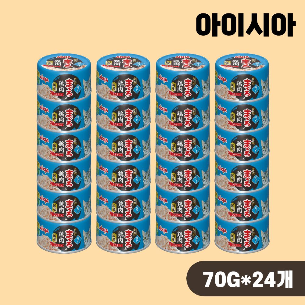 아이시아 금관 야이즈 캔 고양이캔 습식 참치 닭 치어 젤리타입, 70g, 24개 - 상품 이미지