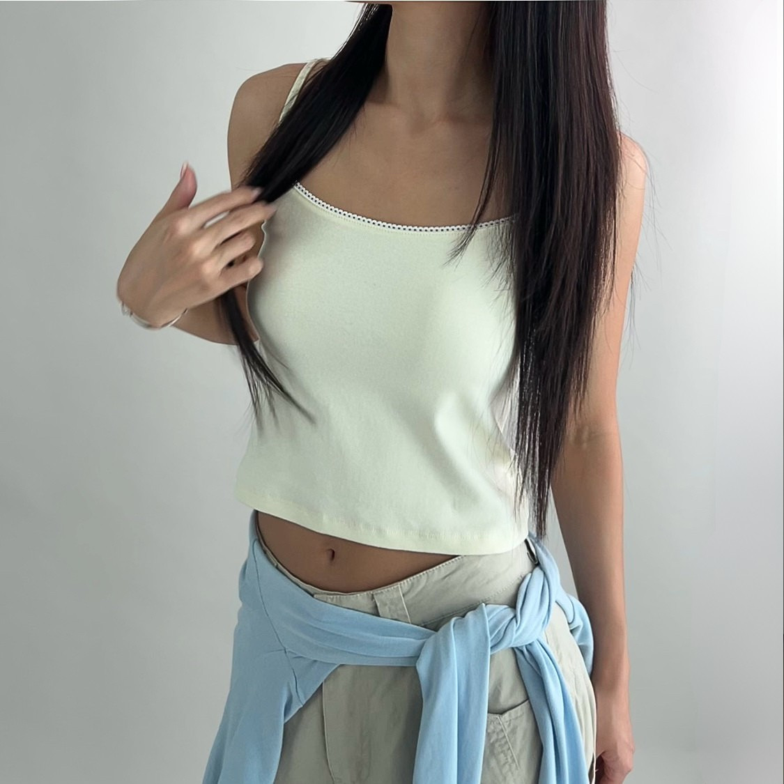 여성 레이스 나시 이너 레이어드 뷔스티에 슬리브리스 부유방커버 이미지 7