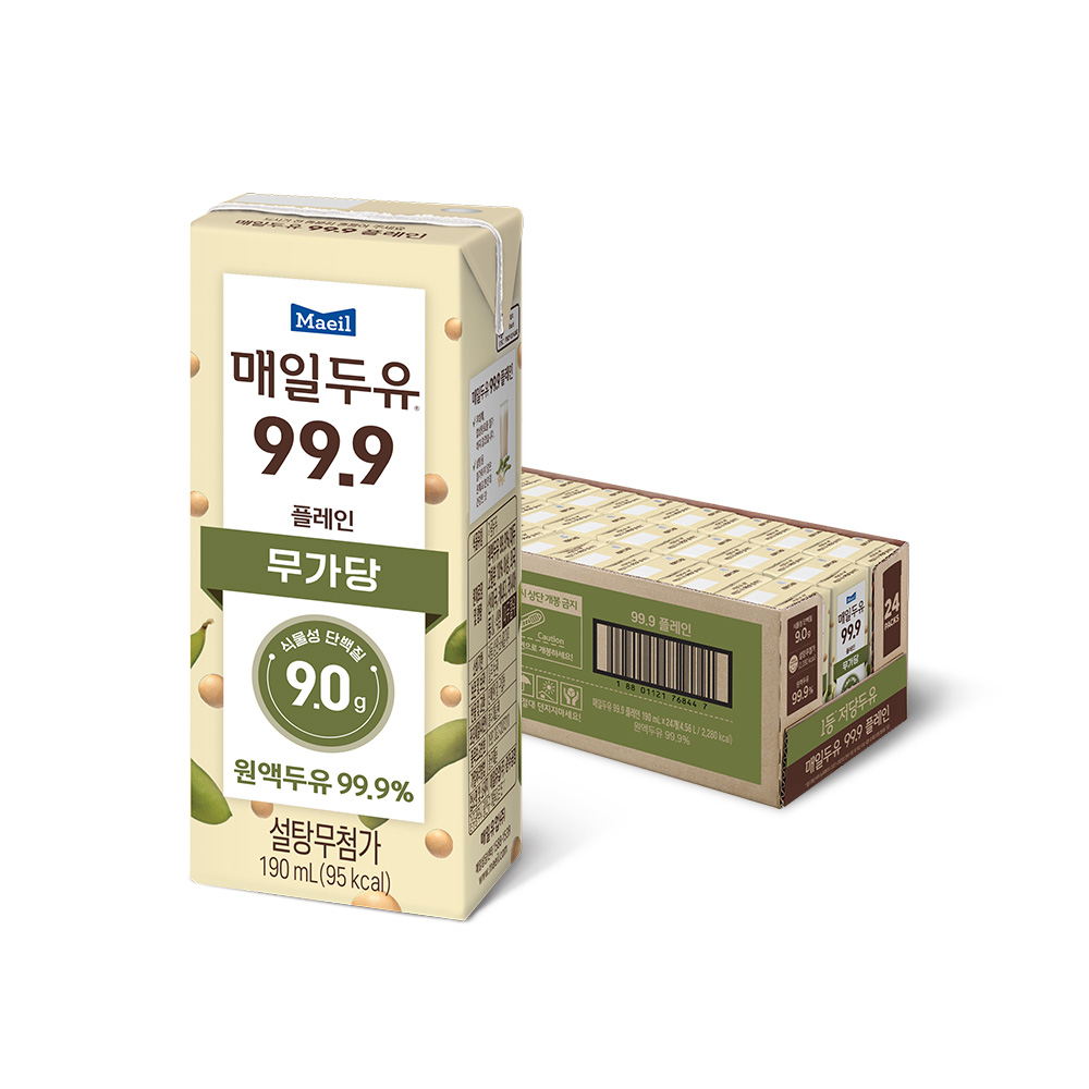 매일두유 99.9 저당두유 190ml 24팩 [+피크닉 에이드 230ml 3팩 증정] - 상세 이미지 2
