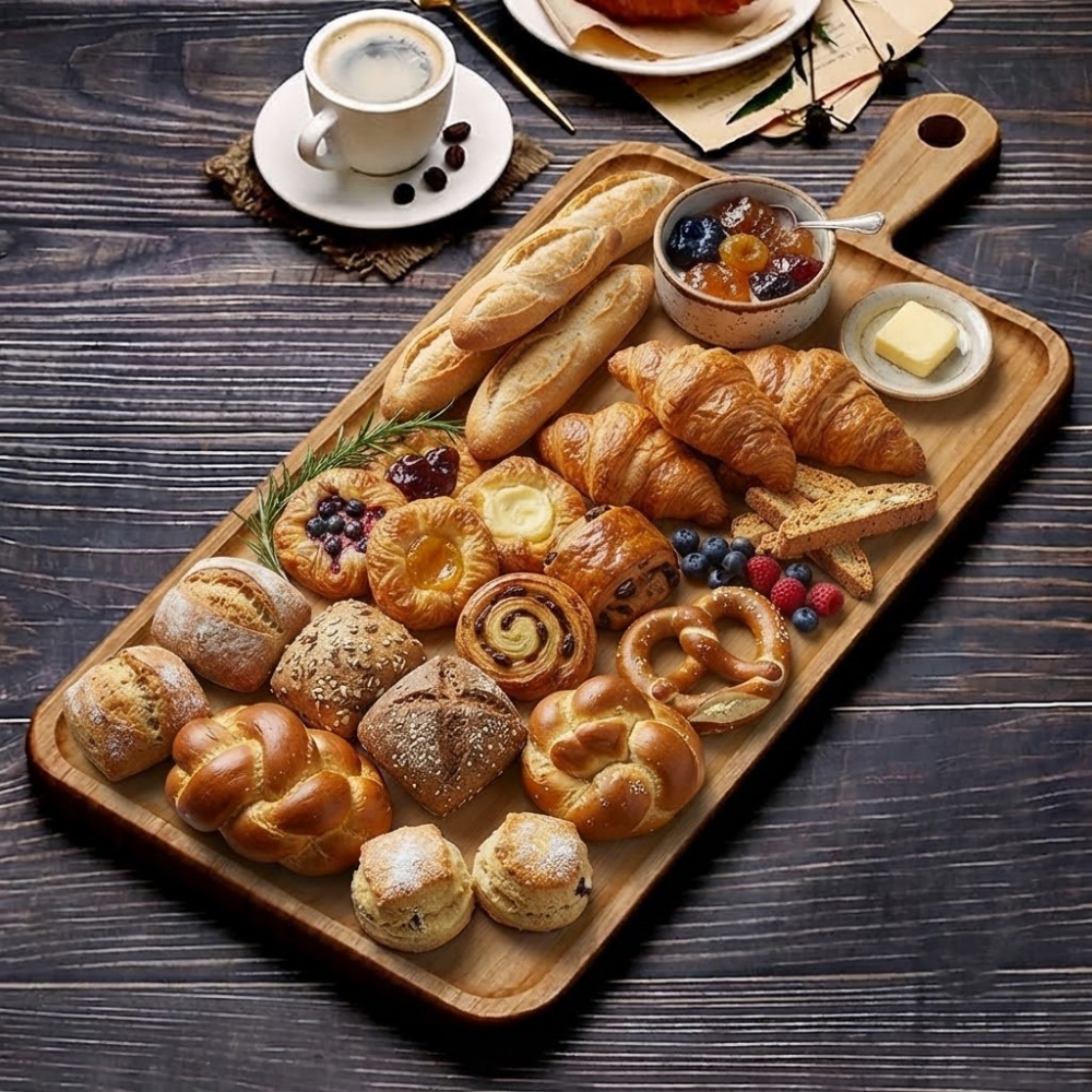 자연리 대나무 손잡이 빵도마 피자 서빙 치즈 보드 피자판 사각, 40x22.8cm 이미지 6