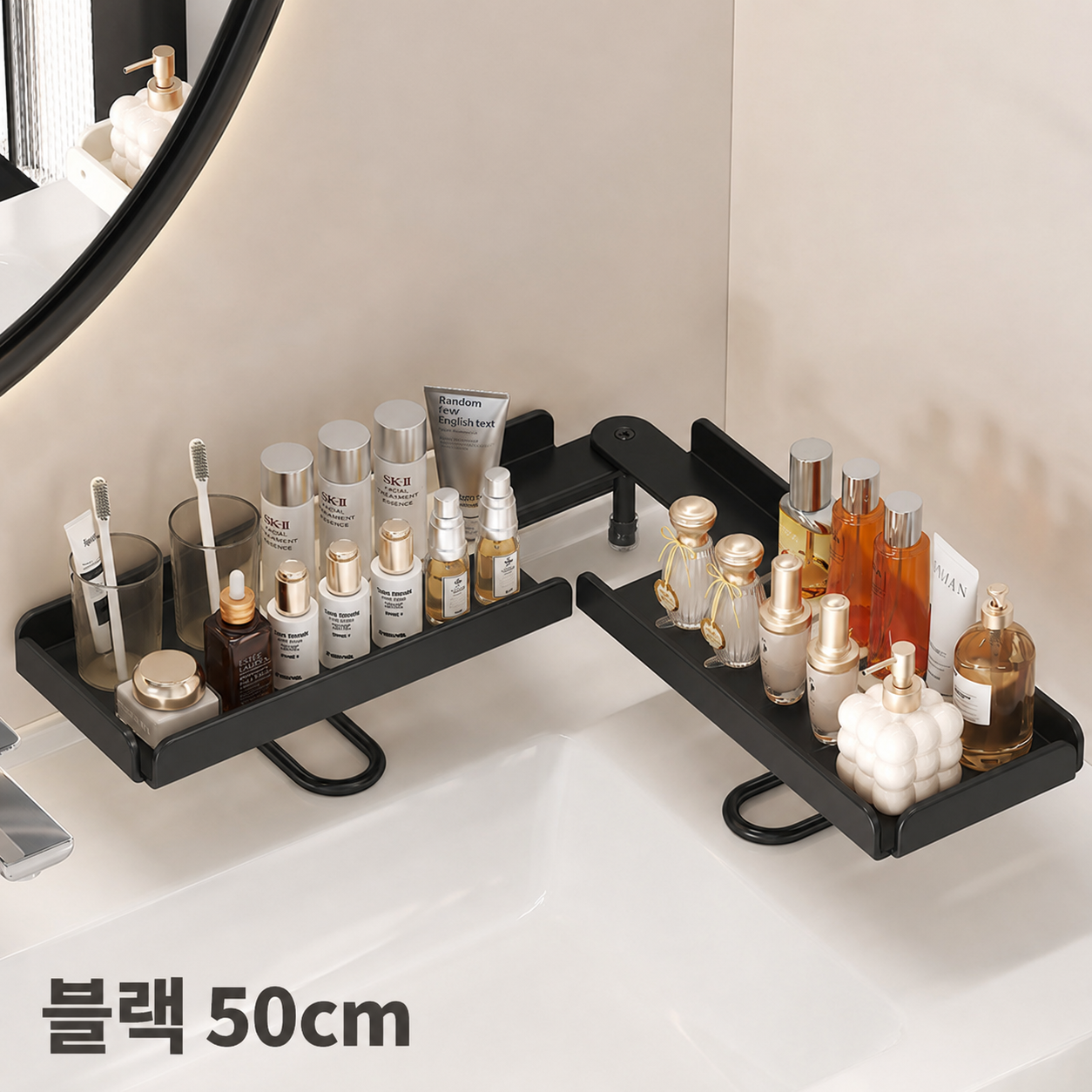 어반홈 업그레이드 접이식 무타공 욕실 선반 물빠짐 접을 수 있는 코너 - 상세 이미지 2