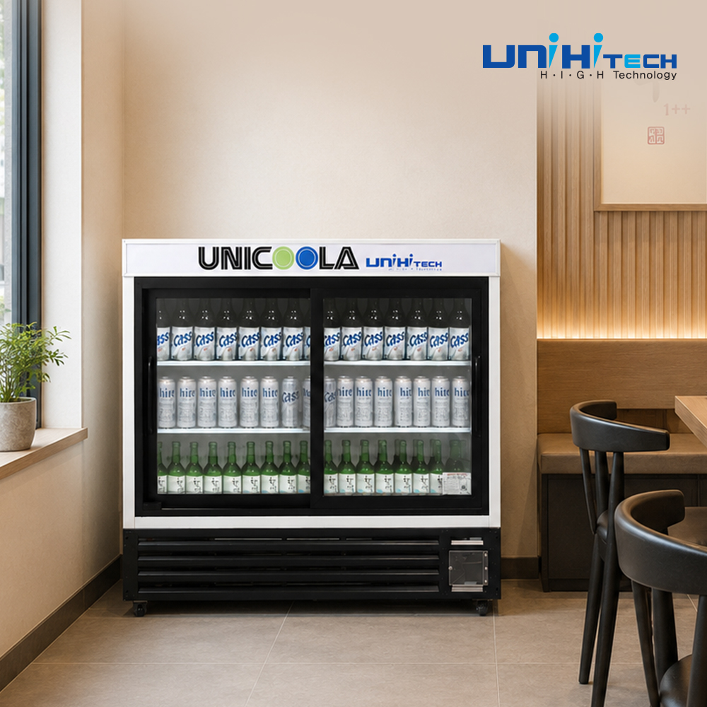 업소용 음료수 냉장고 음료 카페 술 투도어 쇼케이스 UNI-400HR 대형 주류 냉장 수평 - 상품 이미지