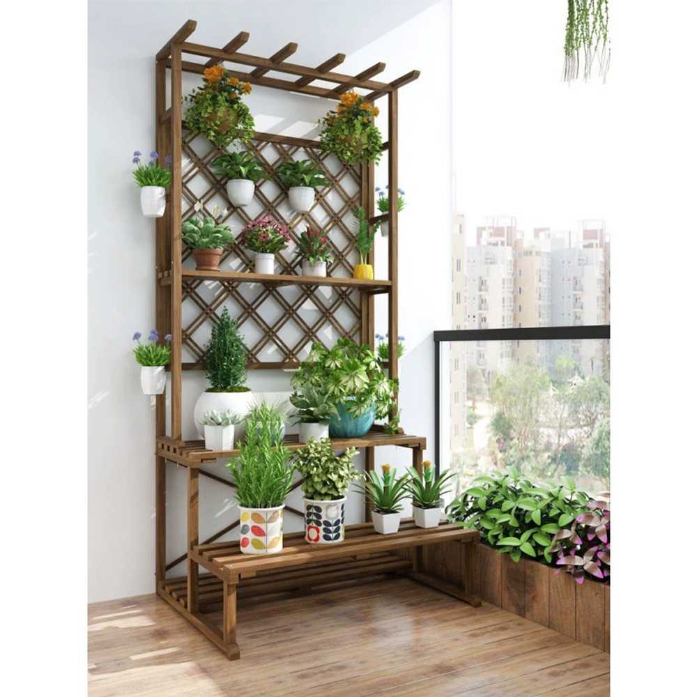 식물파티션 야외 가림막 카페 칸막이 울타리 원목 175x60x53(2단) - 상품 이미지