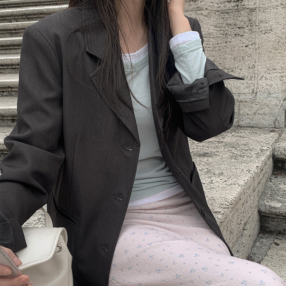 쇼미 백트임 세미 오버핏 여성 가을 자켓 이미지 8