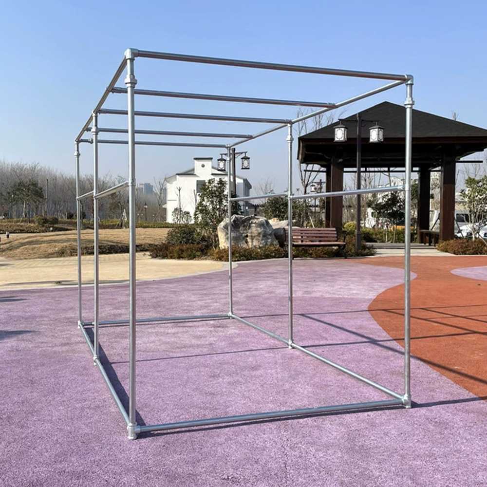 업소용 빨래 건조대 숙박 업소 방풍 천 기둥 랙 옷 기본모델-길이2.5폭1.5높이1.5m - 상품 이미지