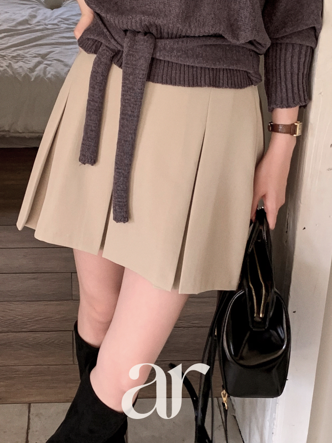 (국내제작) 밴딩 플리츠 A라인 바지 안감 미니 스커트 sk7897 이미지 7