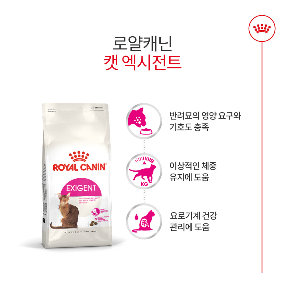 로얄캐닌 엑시전트2kg 입맛까다로운 고양이사료 닭,오리, 4kg, 1개 - 상세 이미지 4