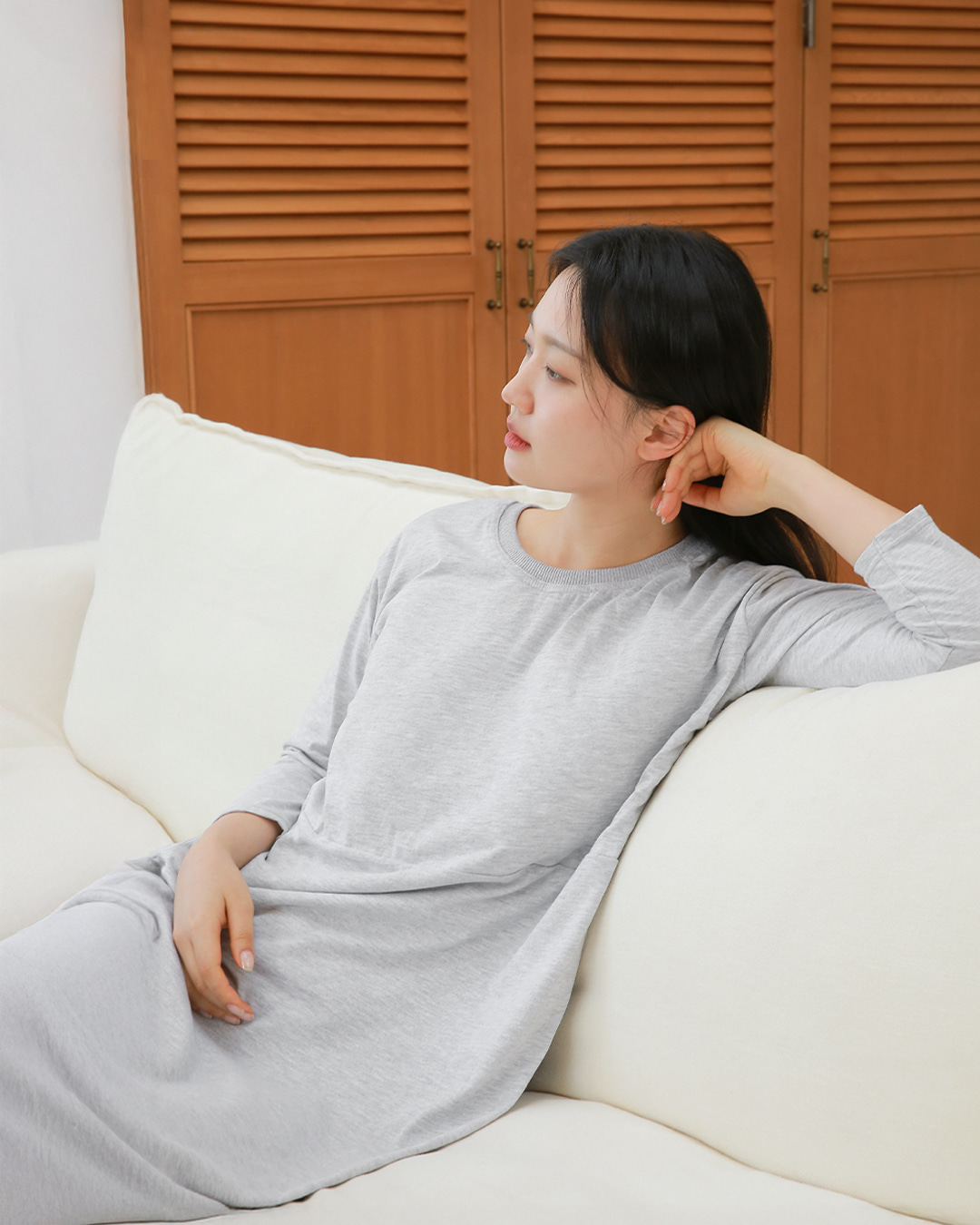 라이프롬 티안나 롱슬리브 원피스 노브라 노브라티 여자 원피스 상품 이미지