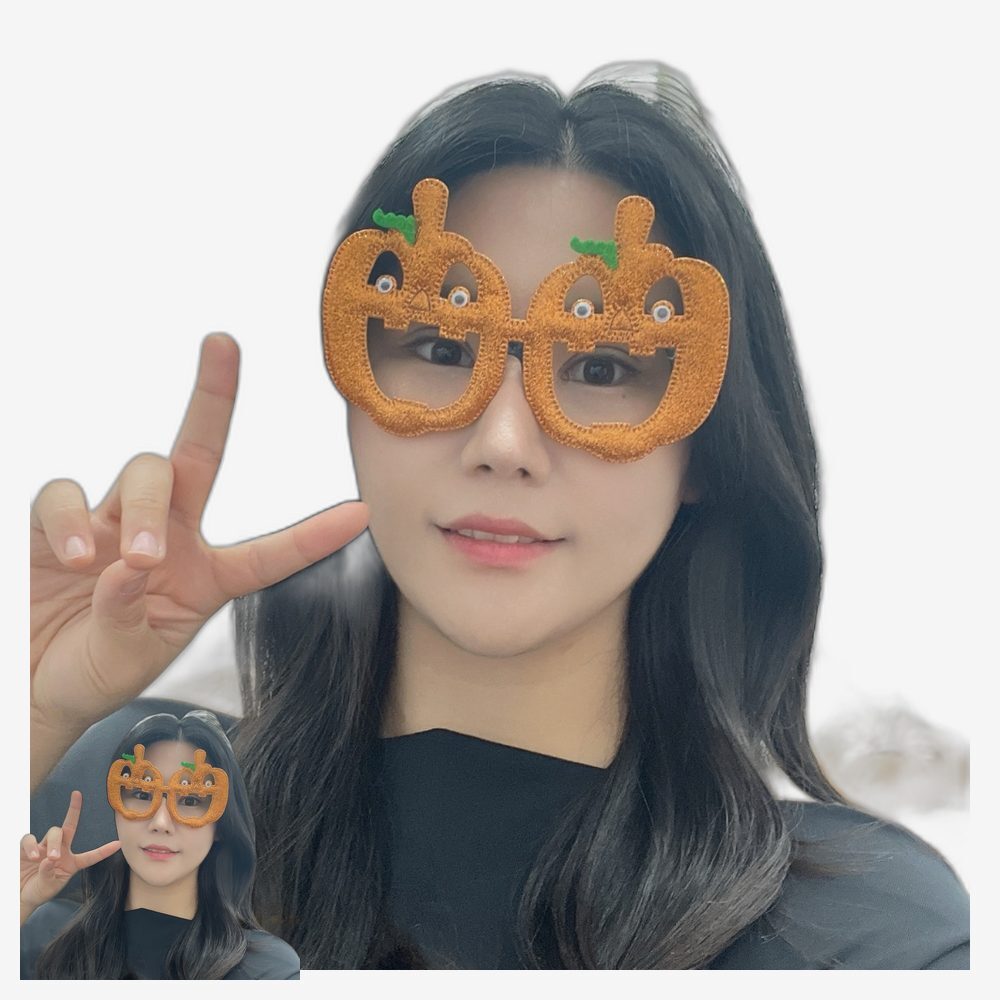 글리터장식 할로윈파티 호박선글라스 경량프레임 호박안경 파티선글라스 - 상품 이미지