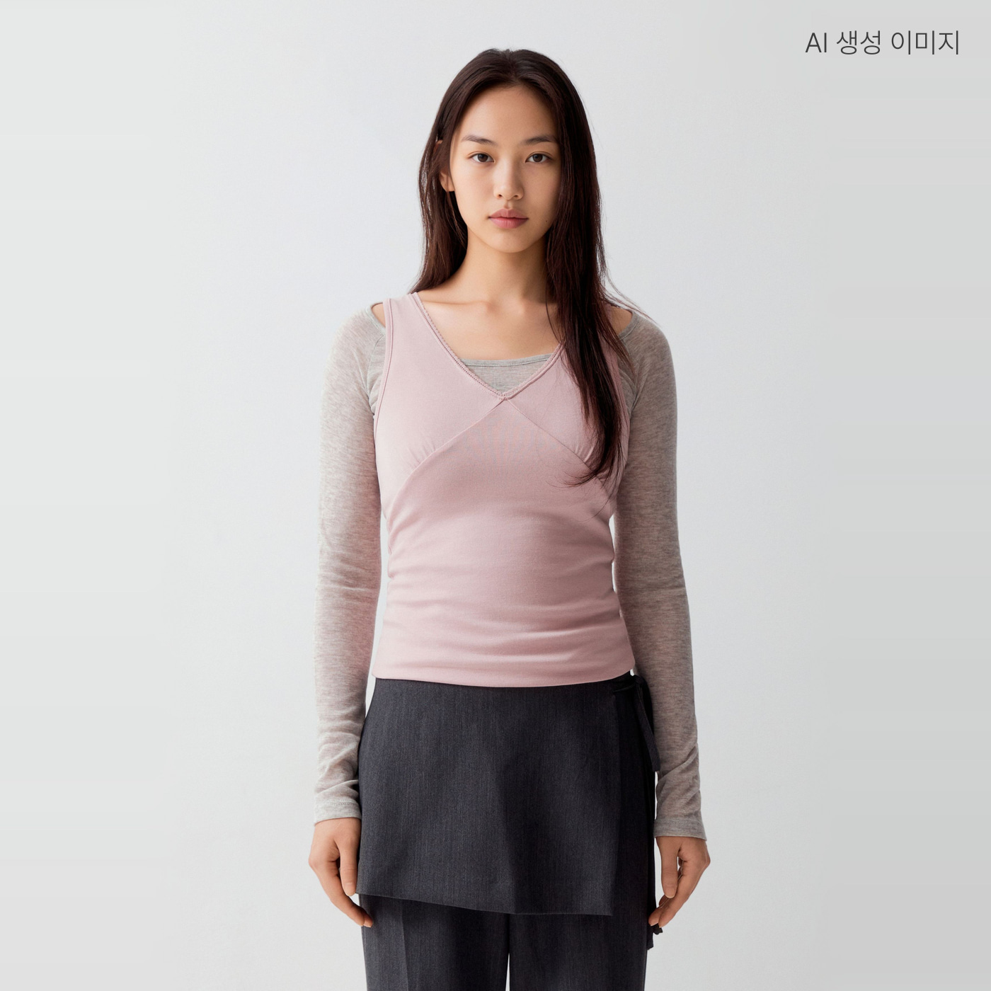 스파오 나시 레이어드 긴팔티 SPLWG49G07 - 상품 이미지