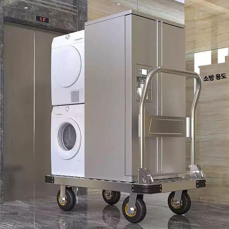 알루미늄 대차 무소음 구르마 핸드카 손수레 카트 접이식 블랙 스틸 73x48 850kg - 상세 이미지 5