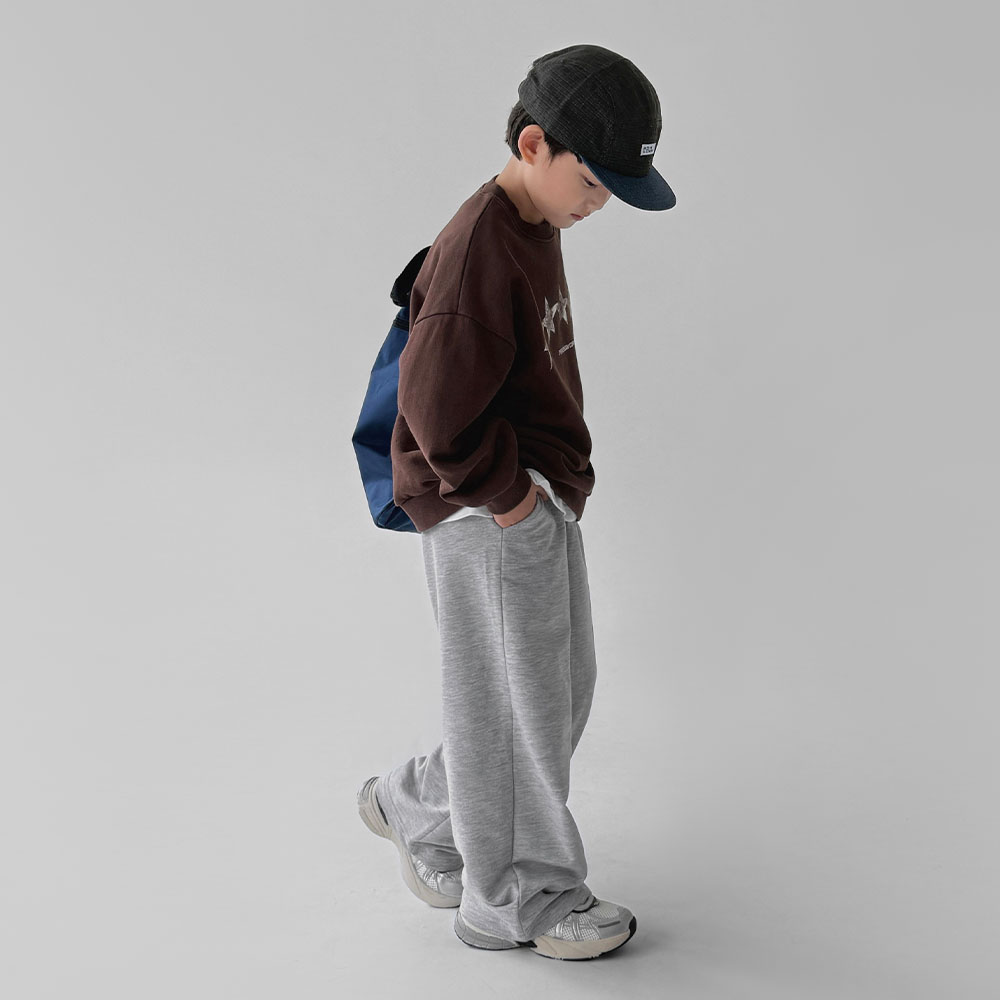 휘뚜루 트레이닝 팬츠 남자아이 남아 아동 키즈 어린이 초등 주니어 여름 사계절 간절기 데일리 베이직 와이드 밴딩 긴바지 - 상세 이미지 5