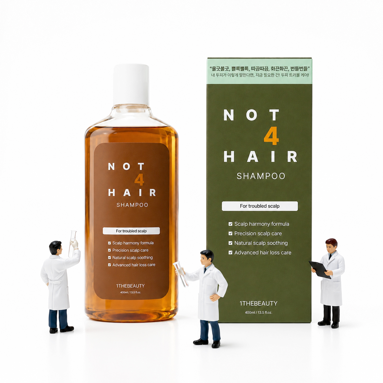 낫포헤어 지루성 두피 탈모 샴푸 가려움 뾰루지 비듬 약산성 무실리콘 무향 400ml, 1개