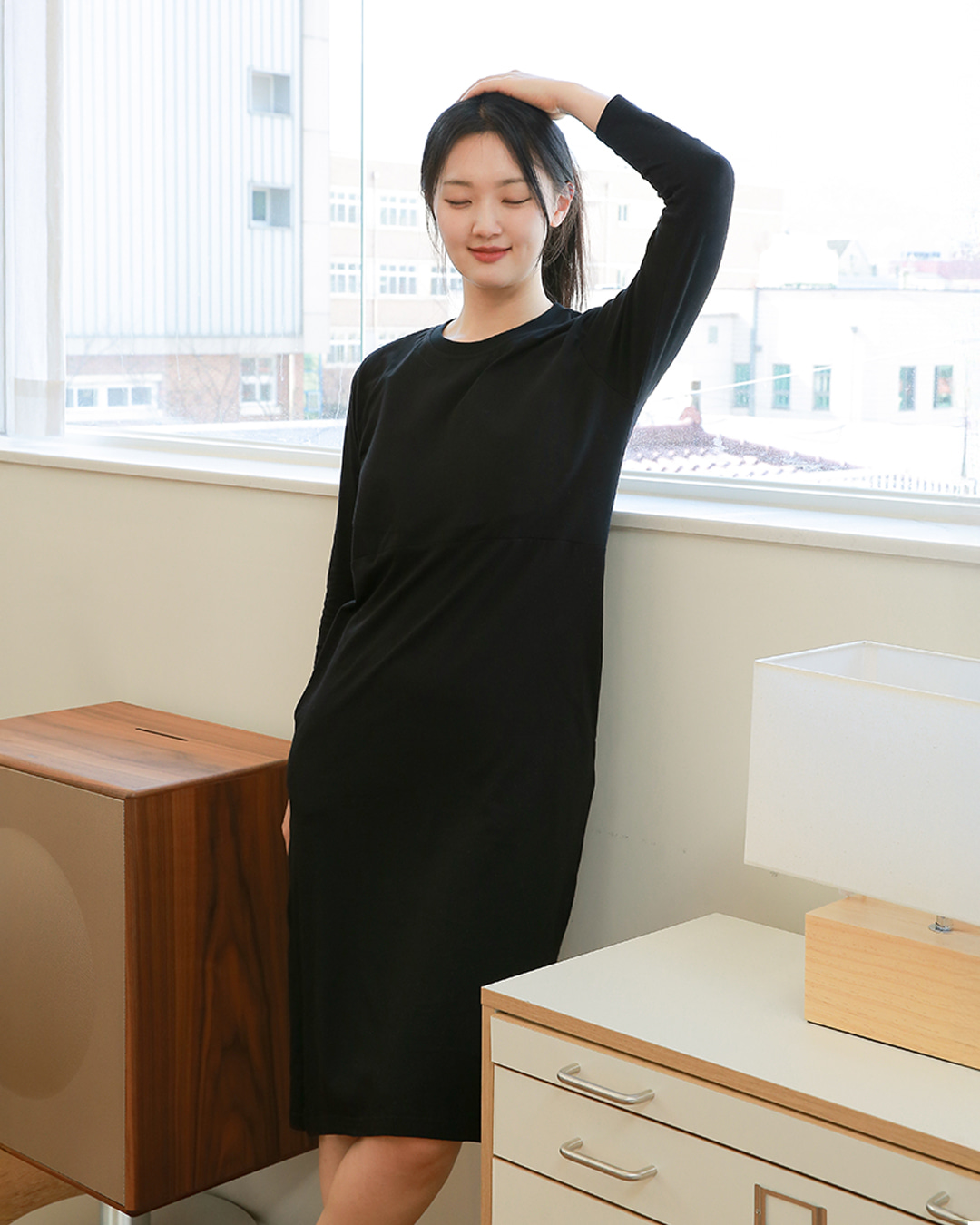 라이프롬 티안나 롱슬리브 원피스 노브라 노브라티 여자 원피스 상품 이미지