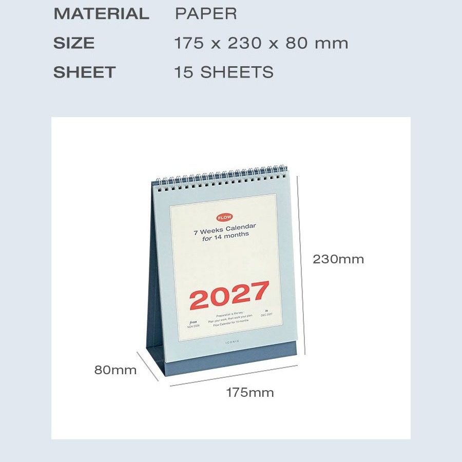 27년 탁상달력 3개월 2027 데스크 캘린더 플로우 2027년 책상 달력 일정 스케줄러 이미지 7