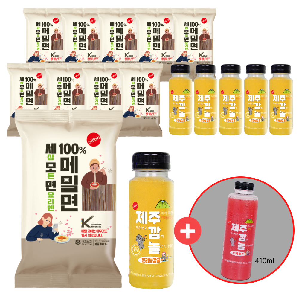 [세모면&깜놀웰니스팩] 100% 메밀면 150gx10팩+제주깜놀 한라봉감귤 6ea - 상품 이미지