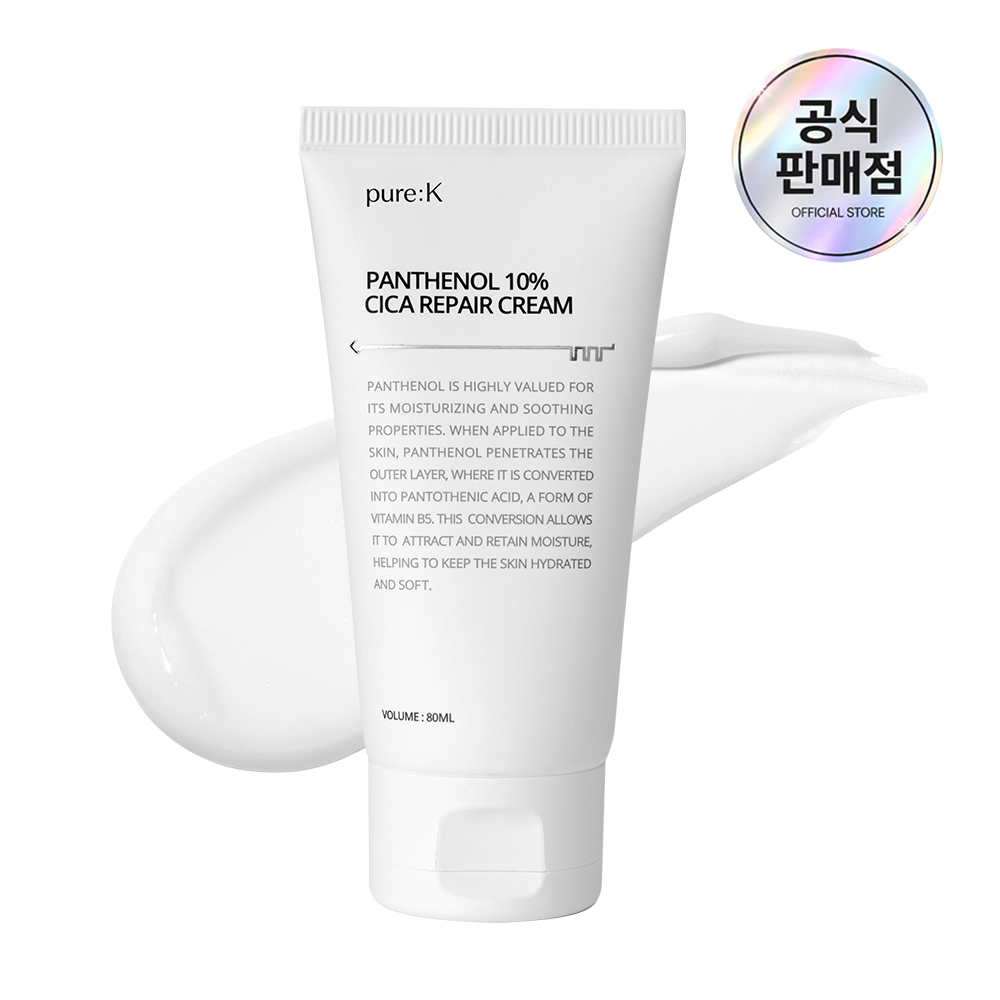 퓨어케이 판테놀 10% 시카 리페어 피부 장벽 홍조 재생 크림 80ml, 1개 - 상품 이미지