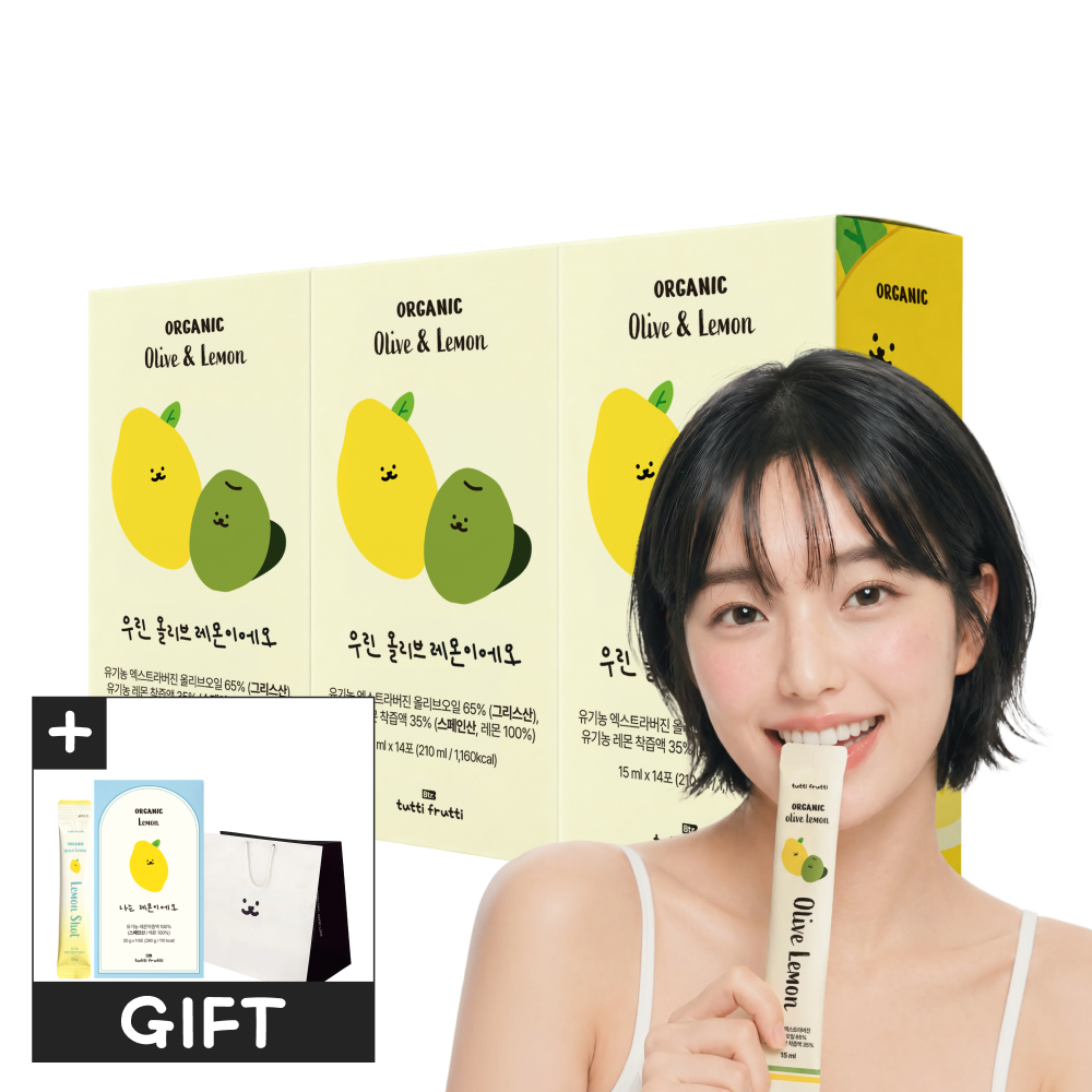 뚜띠프루티 유기농 올리브 레몬 더블샷 올레샷 올리브레몬샷 즙 올리브오일 스틱, 3박스 - 상품 이미지