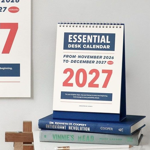 2027년 탁상달력 음력 27년 데스크 캘린더 업무용 스케줄러 - 상품 이미지