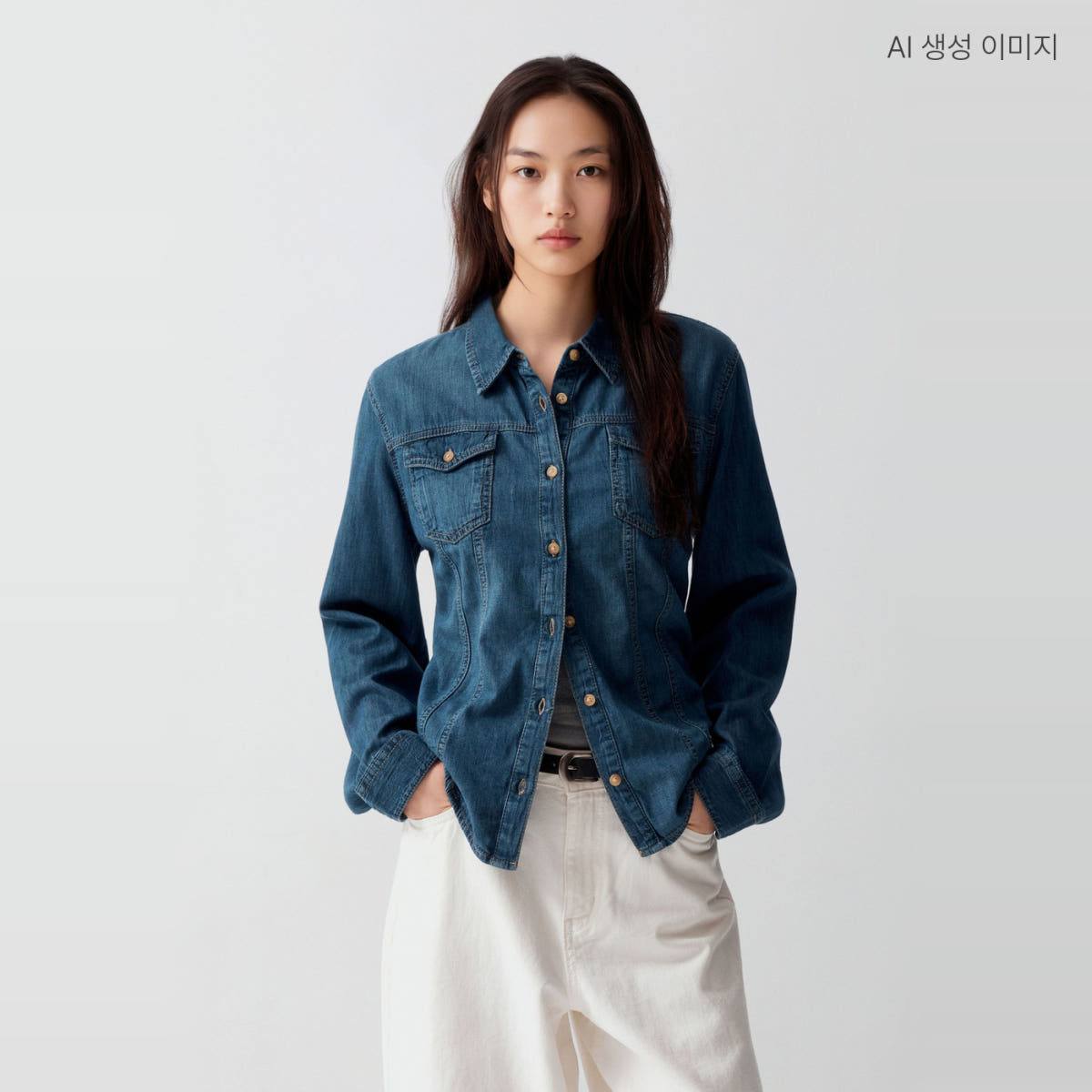 스파오 슬림핏 데님 셔츠 SPYJG49G01 가격 비교 스파오 스토어 스파오 슬림핏 데님 셔츠 SPYJG49G01