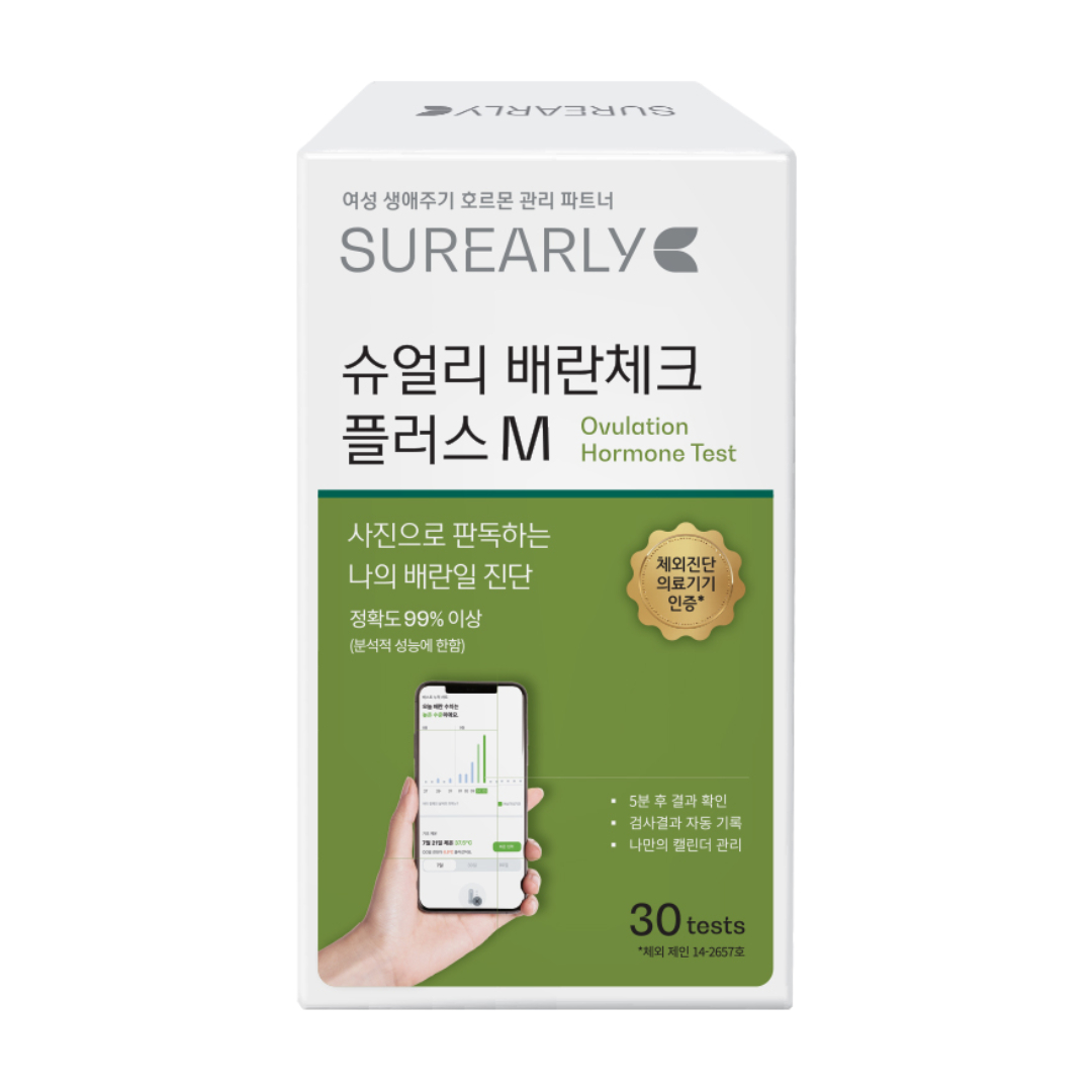 슈얼리 배란체크 플러스 M 30개입 국산 배란테스트기 - 메인 이미지