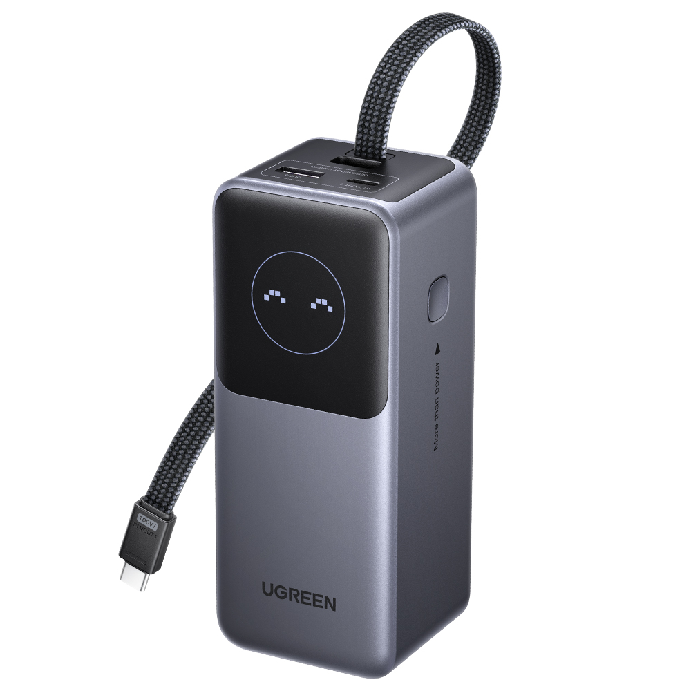 유그린 케이블 일체형 PD PPS 노트북 고속충전 대용량 보조배터리 130W 20000mAh PB723 삼성 초고속 충전 3.0 지원 - 상품 이미지