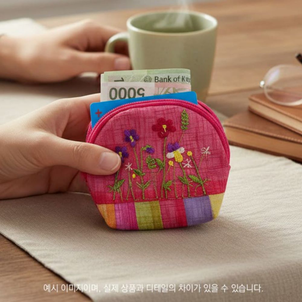 색동동전지갑 한국전통지갑 한복 꽃자수 이미지 7