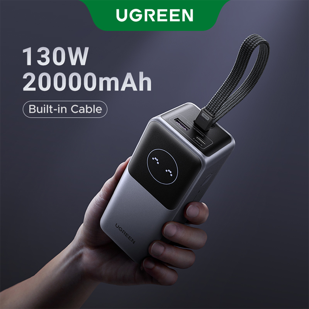 유그린 케이블 일체형 PD PPS 노트북 고속충전 대용량 보조배터리 130W 20000mAh PB723 삼성 초고속 충전 3.0 지원 - 상세 이미지 2