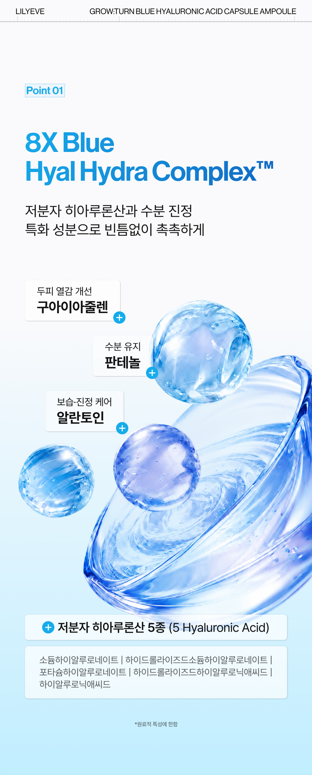 LILYEVE Growturn Blue Low Molecular Hyaluronic Acid Capsule Brush Ampoule - description 8