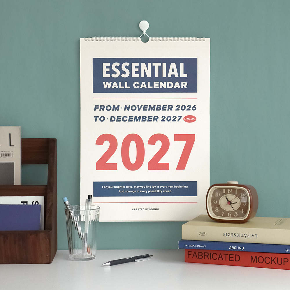2027 벽걸이달력 A3 2027년 벽달력 심플 27년 월캘린더 음력 - 상세 이미지 2