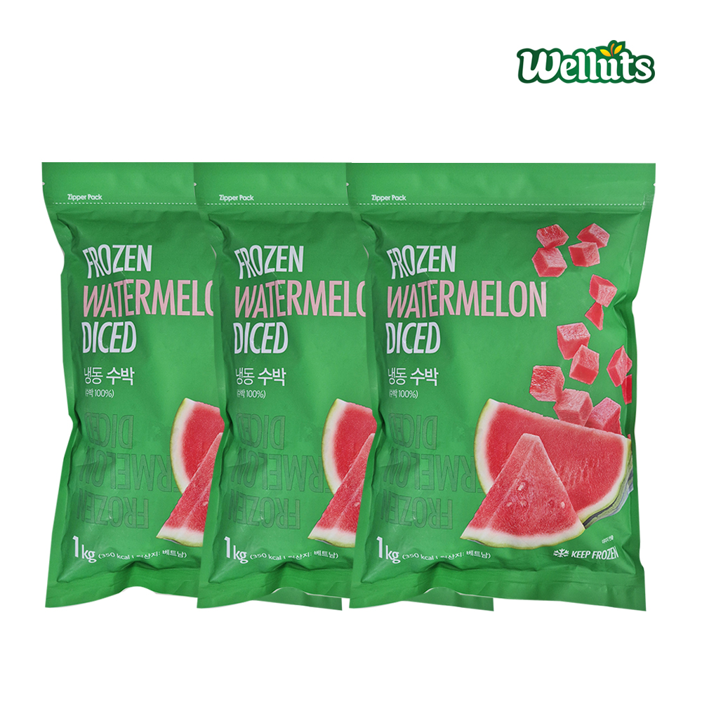 웰루츠 베트남산 수박 다이스 1kg, 3개 - 상품 이미지
