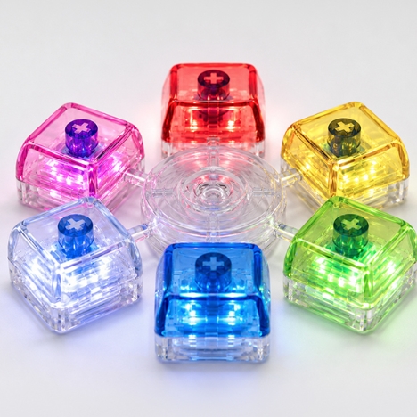 LED 키보드 키캡 여자 스피너 선물 키보드 스트레스 해소 가방 키홀더 열쇠 고리 장난감 - 상품 이미지