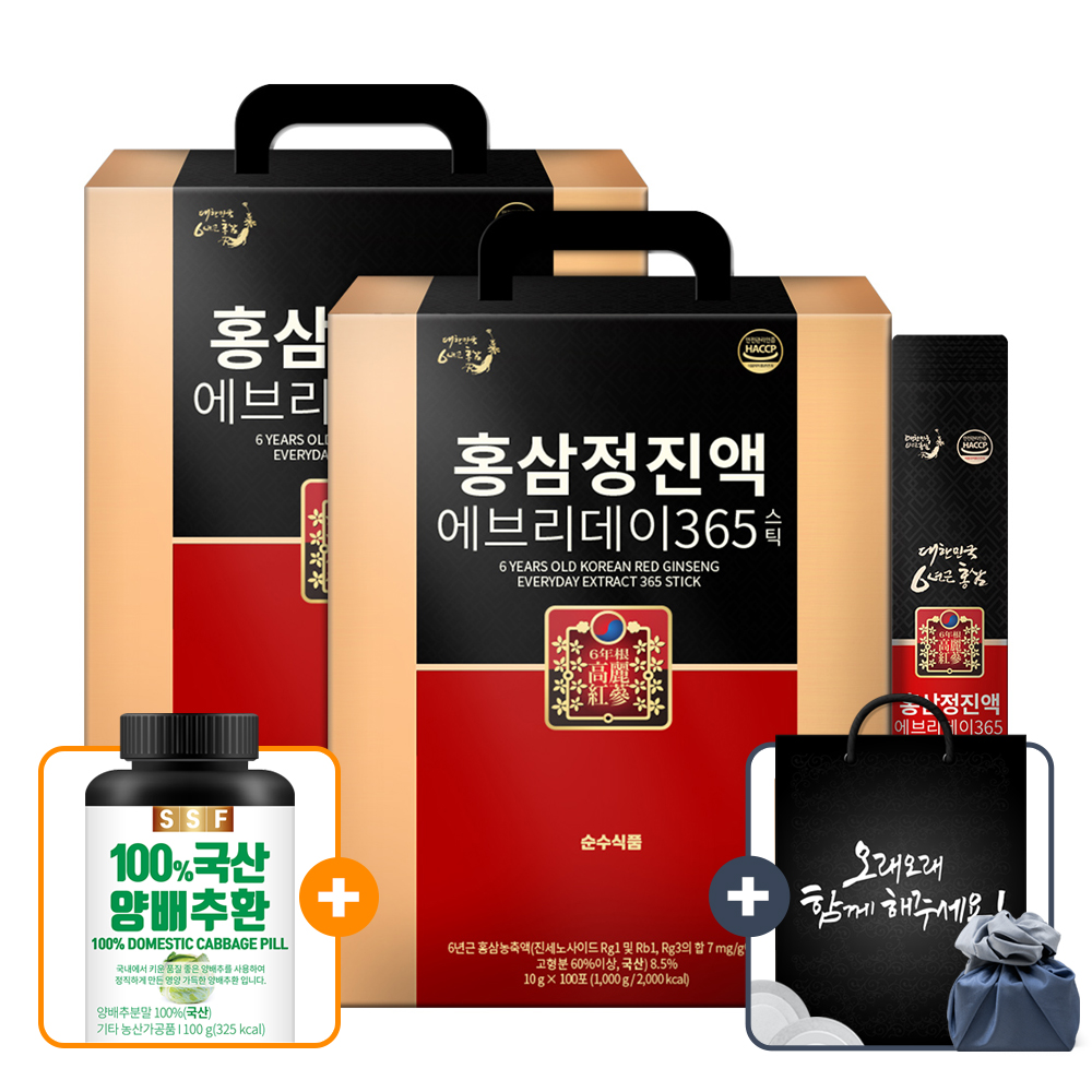 100포+100포 6년근 홍삼정 진액 에브리데이 365 홍삼 스틱 순수식품 - 메인 이미지