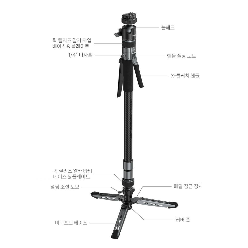 스몰리그 6285 Potato Jet TRIBEX PRO 볼헤드 카본 비디오 모노포드 - 상세 이미지 4