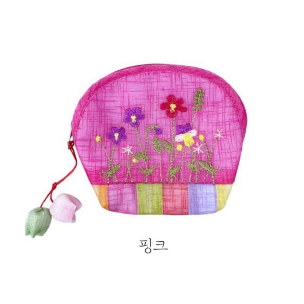색동동전지갑 한국전통지갑 한복 꽃자수 이미지 8